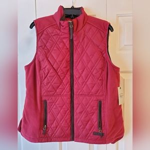 NWT Bass Vest Rhubarb (reddish fushia) and Navy